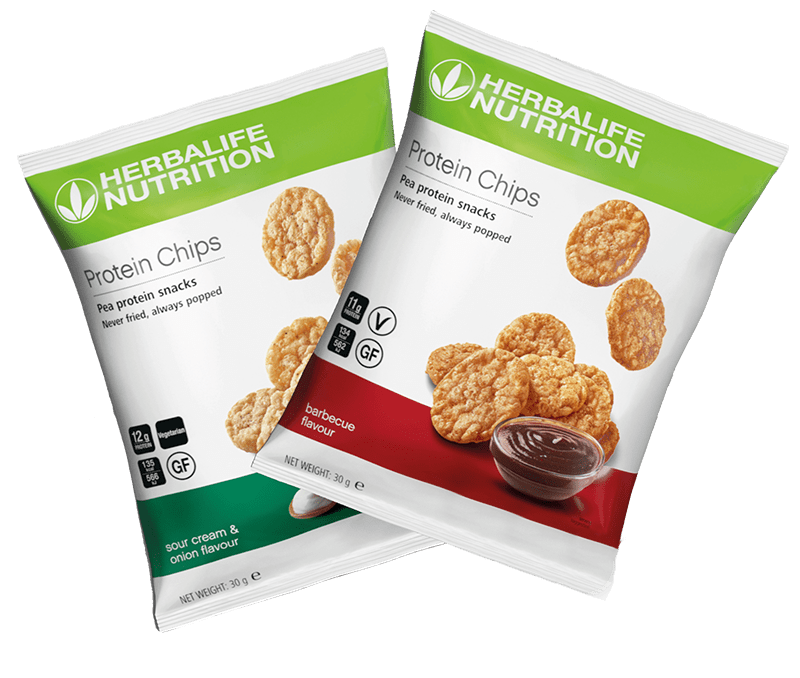 Protein Chips Herbalife gusti Barbecue e Erba cipollina - Snack proteico vegano